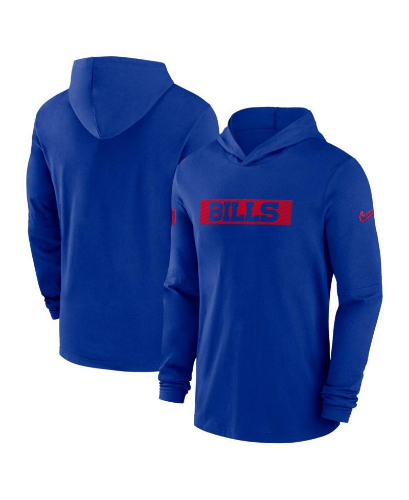 Men's Royal Buffalo Bills Sideline Hoodie Performance Long Sleeve T-Shirt