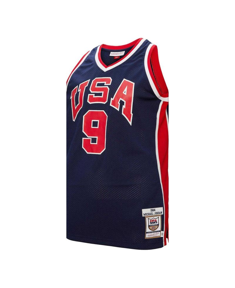 Men's Michael Jordan Navy USA Basketball 1984 Authentic Jersey