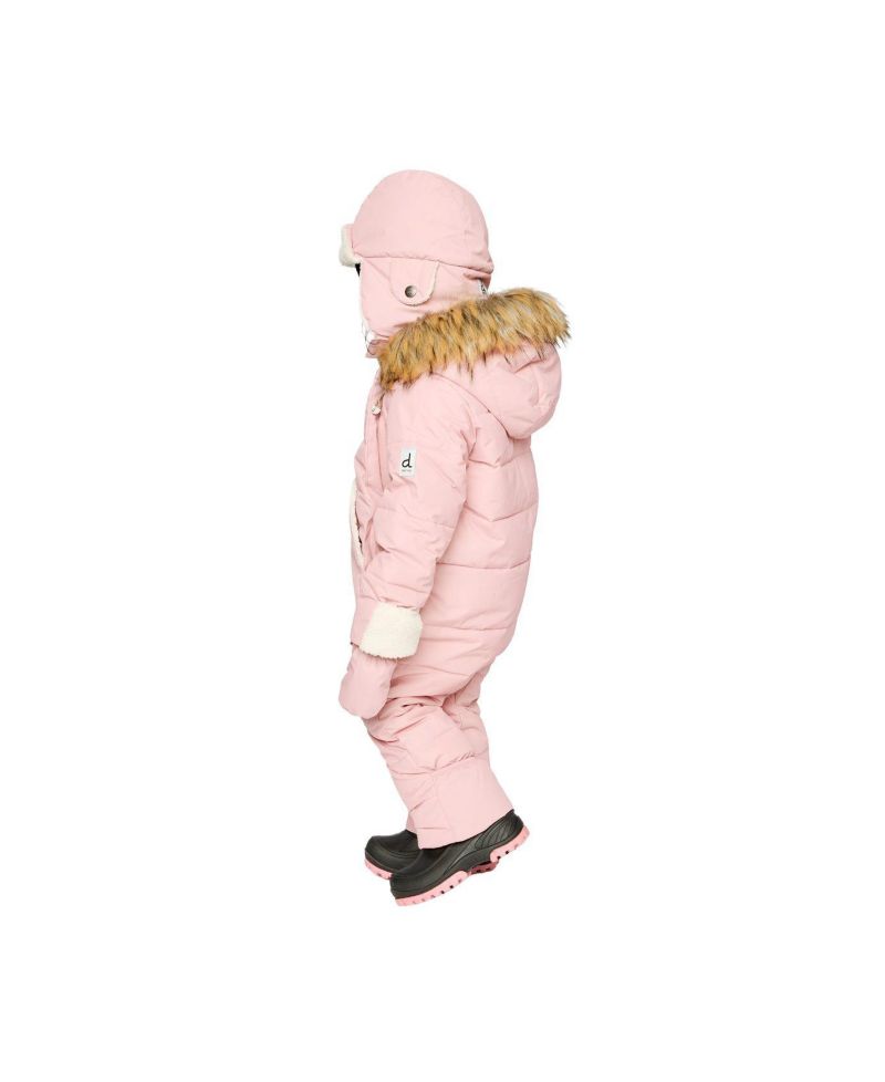 Baby Girl Snug One Piece Snowsuit Adapted for Car Seats Pale Dusty