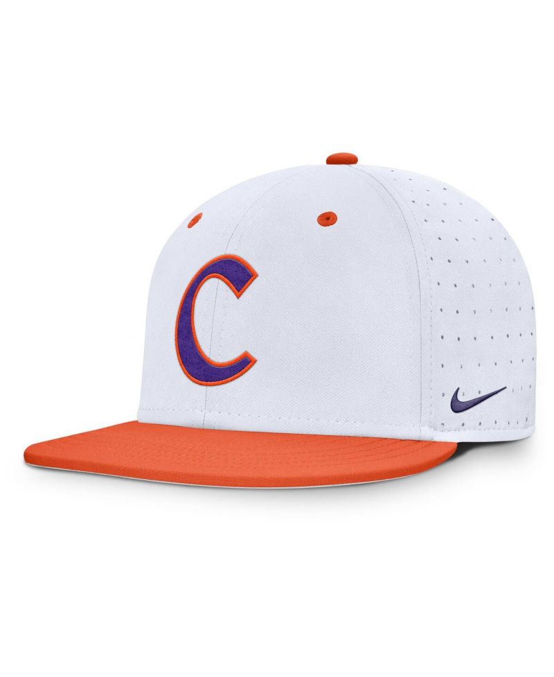Men's White Clemson Tigers On-Field Dugout True Performance Fitted Hat