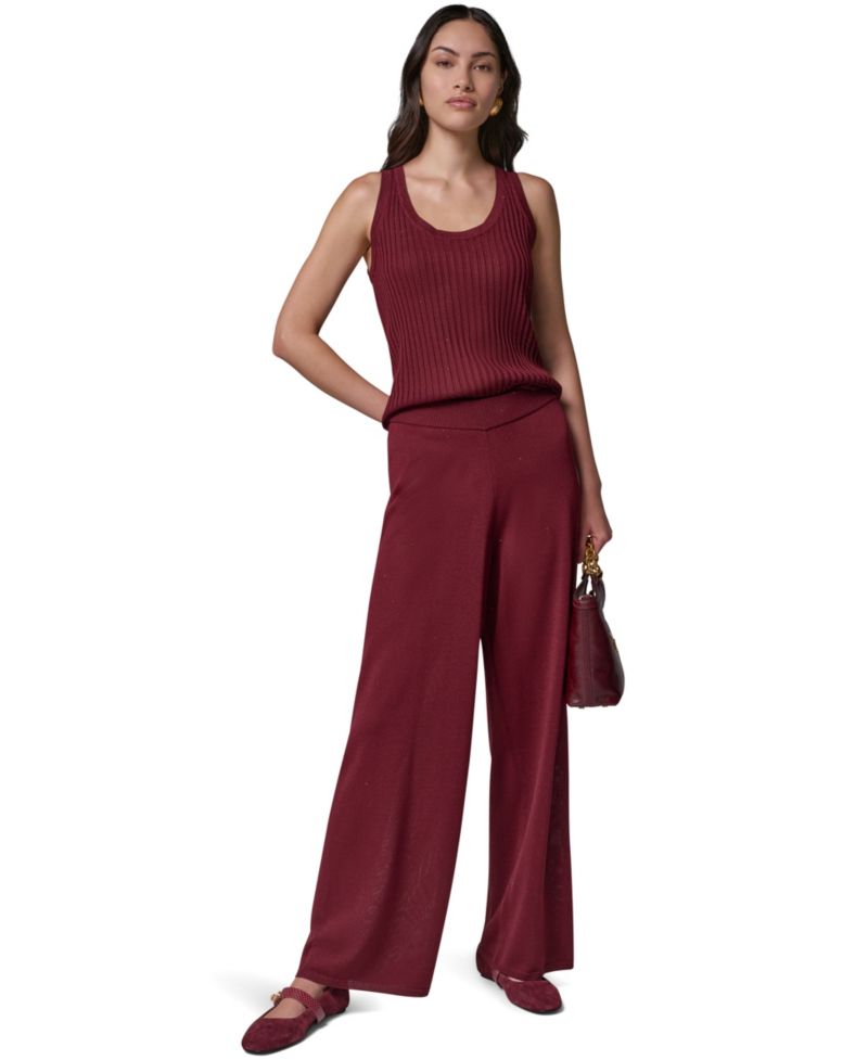 Women's Sequin Wide-Leg Pull-On Pants
