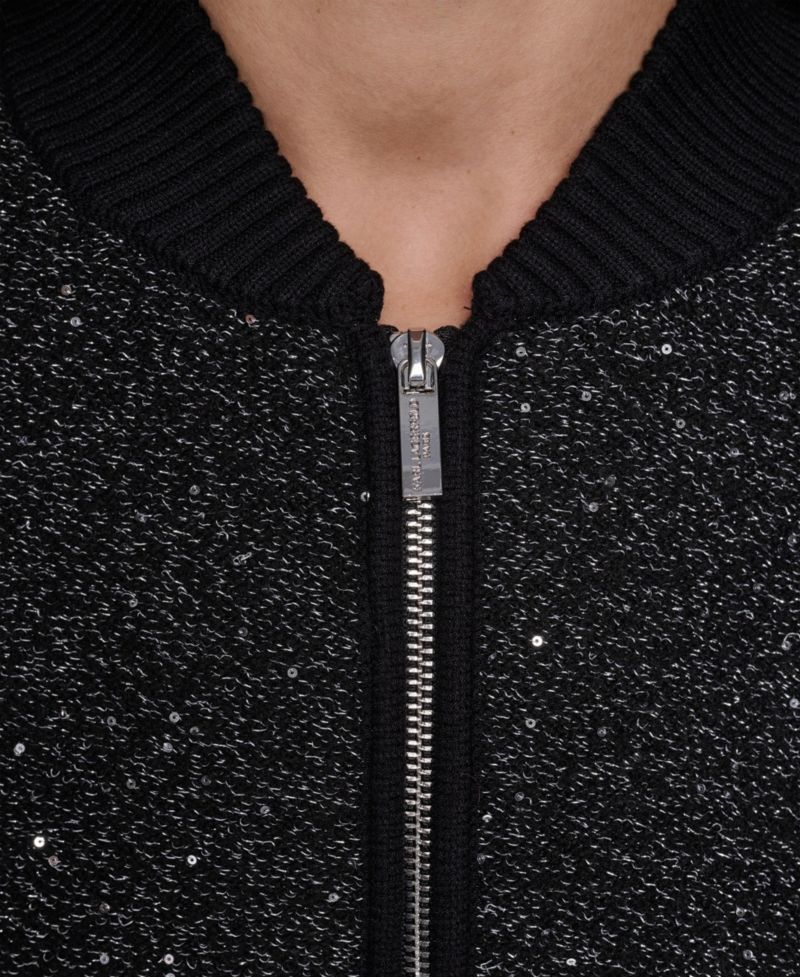 Women's Full-Zip Embellished Loose-Fit Cardigan Sweater