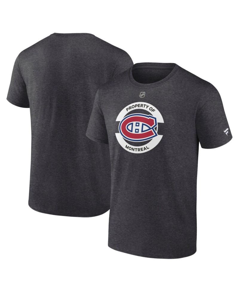 Men's Heather Charcoal Montreal Canadiens Authentic Pro Core Secondary T-Shirt