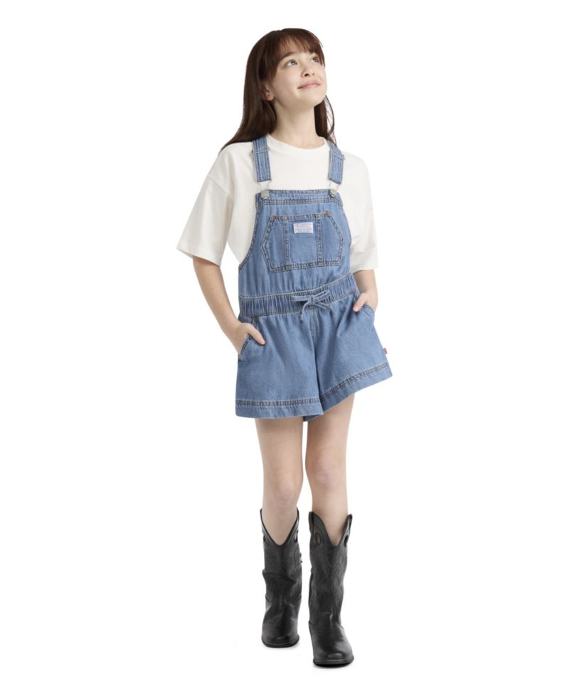Girls' 7-16 Apron Neck Shortalls