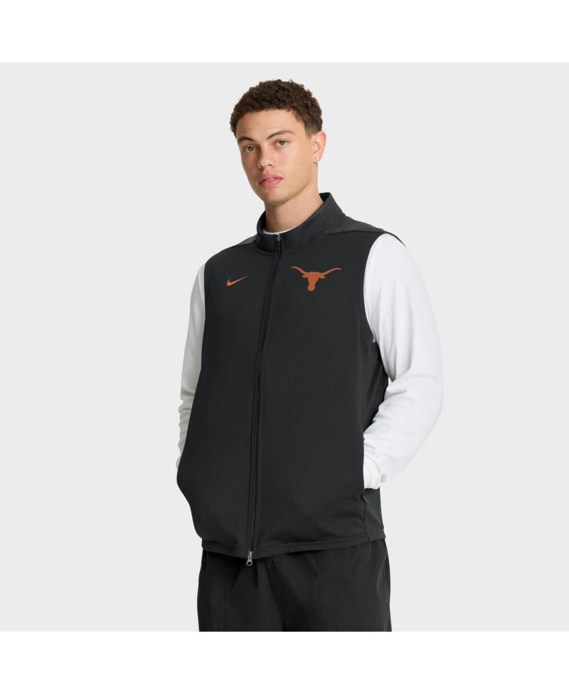 Men's Black Texas Longhorns Primetime Victory Performance Full-Zip Vest