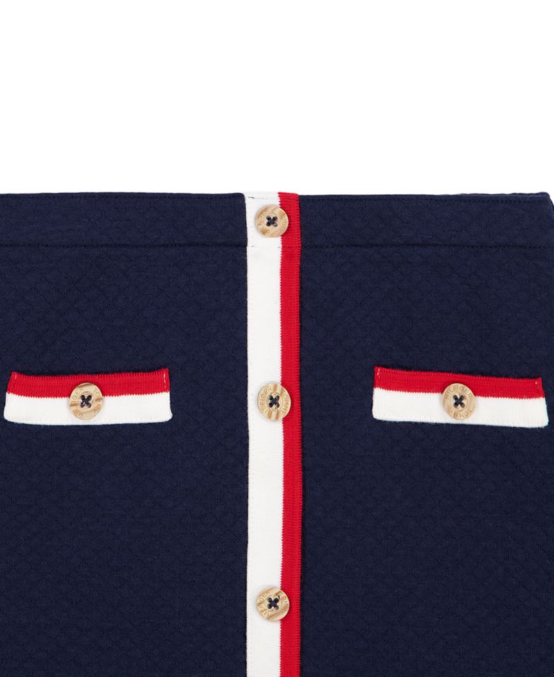 Girls' 2T-6X Ruffled Collared Top and Skirt, 2-Piece Set
