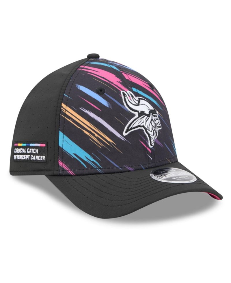 Men's Black Minnesota Vikings 2026 NFL Cruical Catch 39THIRTY M-Crown Stretch Hat