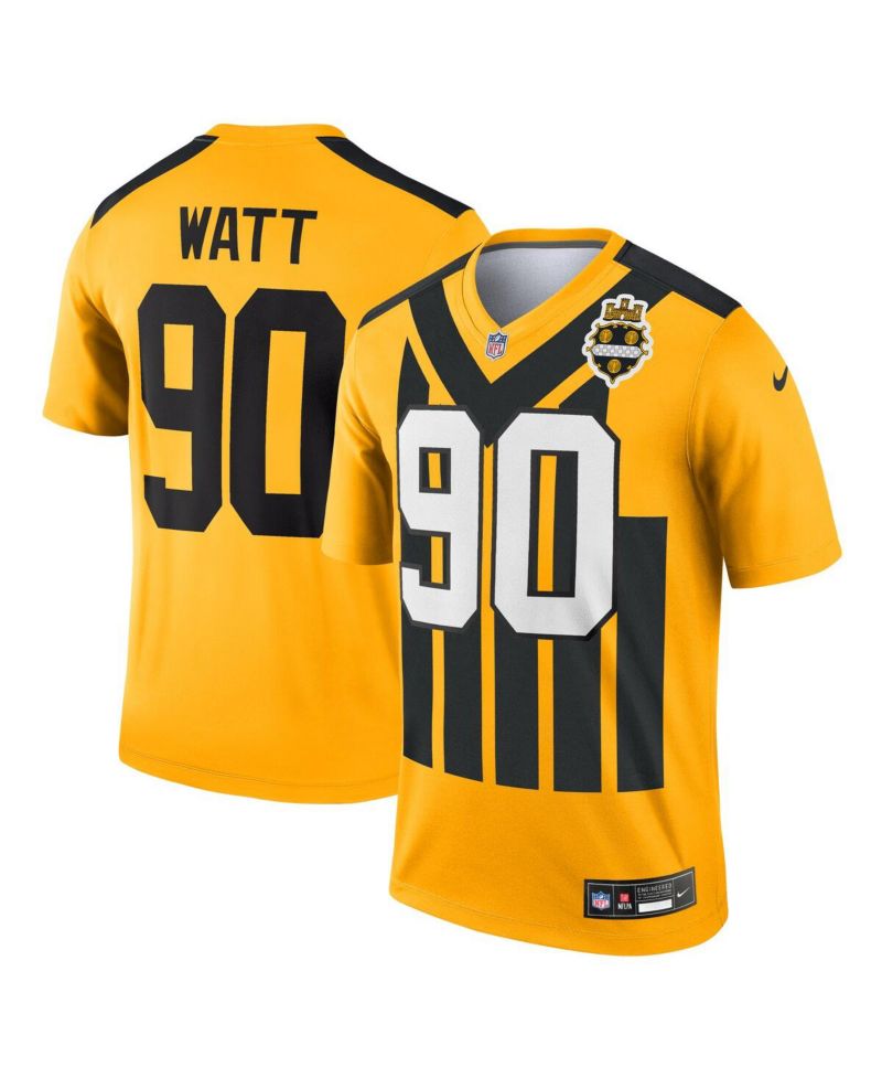 Men's T.J. Watt Gold Pittsburgh Steelers Alternate 1933 Throwback Legend Player Performance Jersey