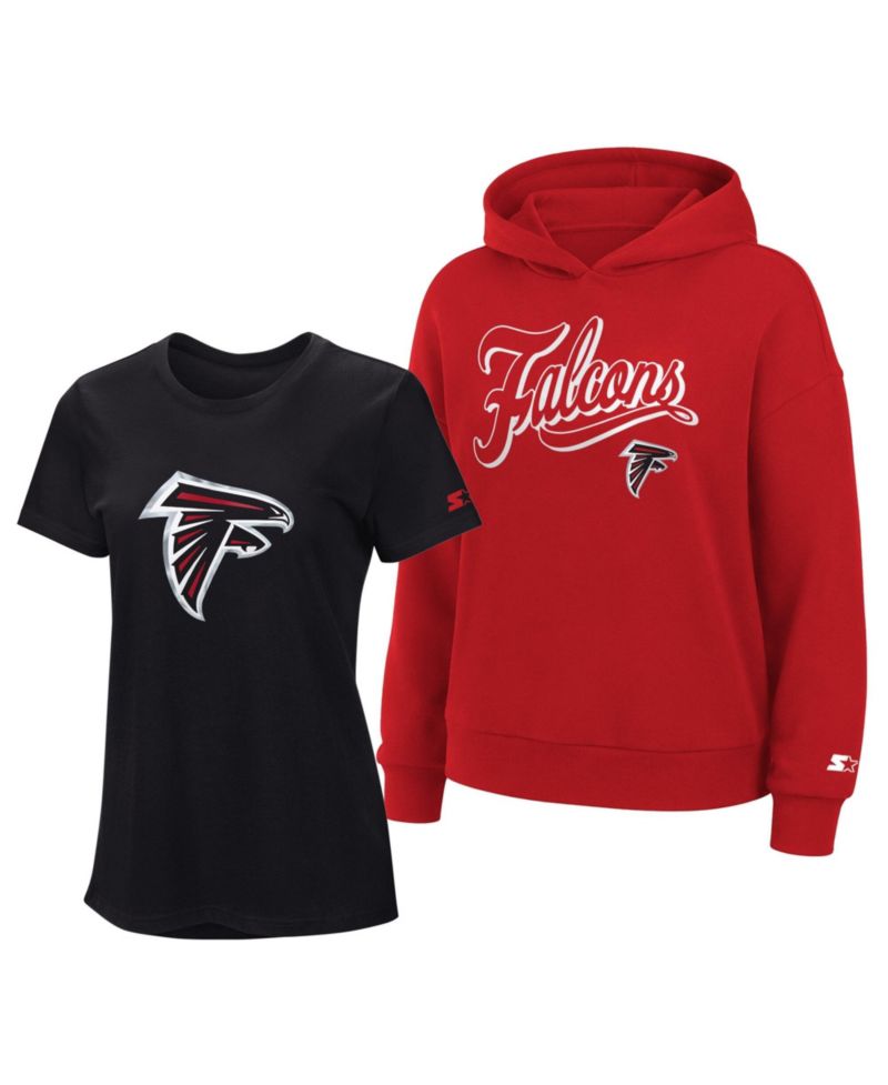 Women's Black/Red Atlanta Falcons Hoodie & T-Shirt Combo Pack