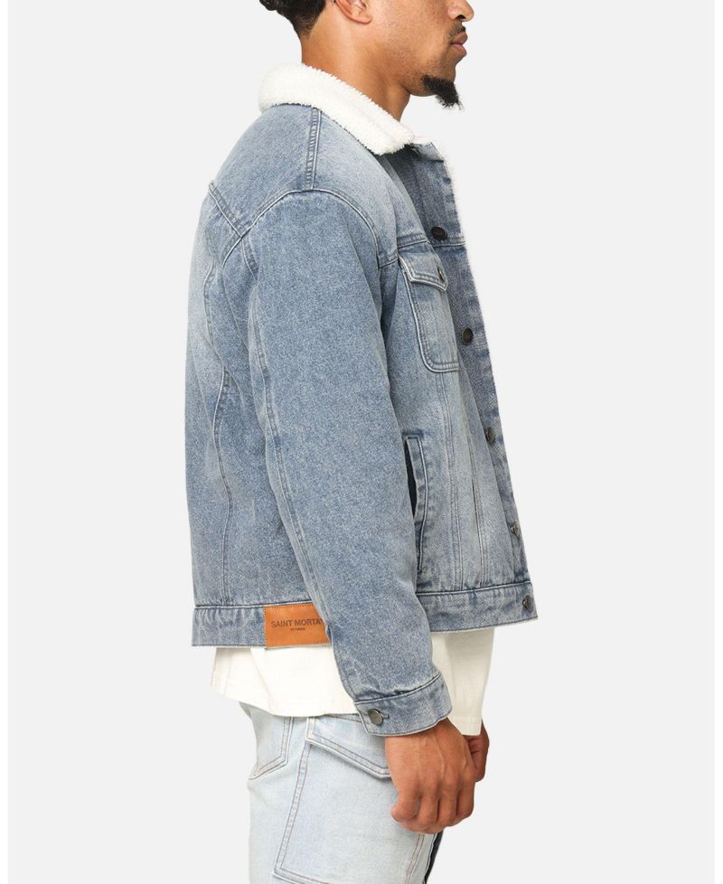Big & Tall Sherpa Boxy Denim Jacket