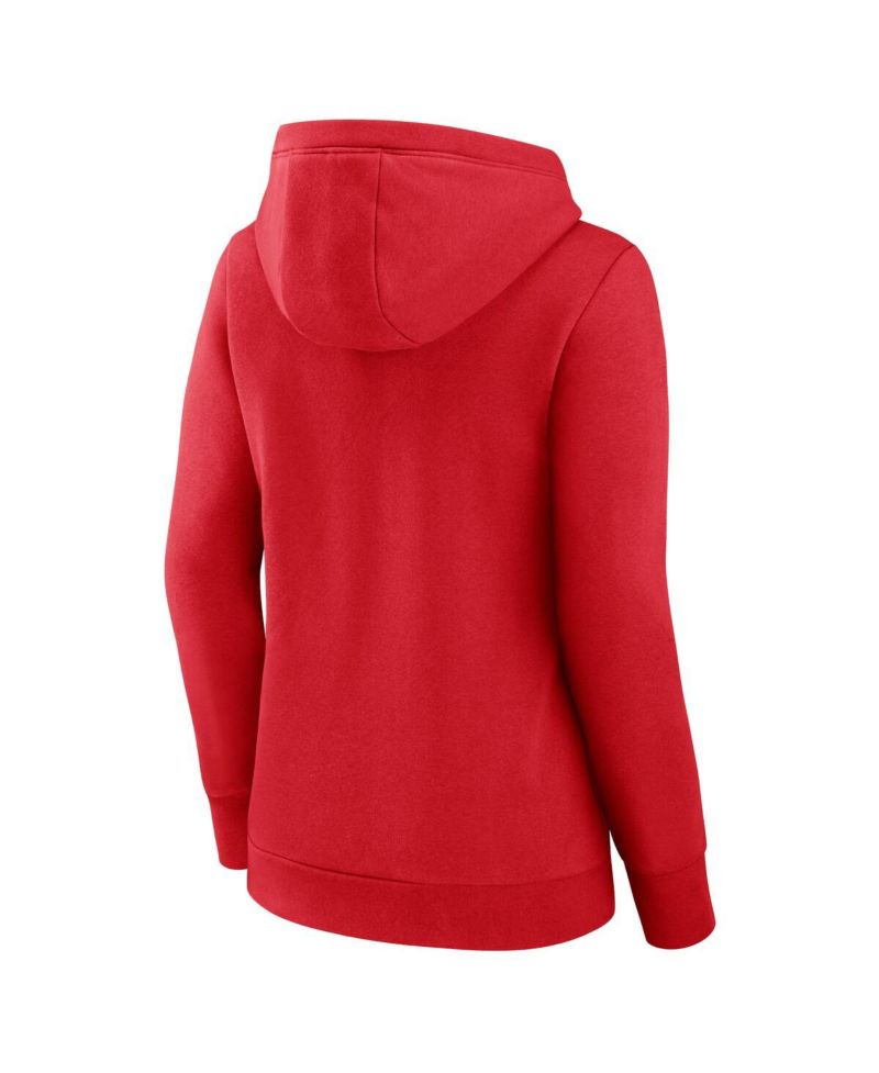 Women's Red St. Louis Cardinals Simplicity Crossover V-Neck Pullover Hoodie