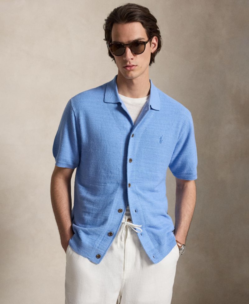 Men's Cotton-Linen Cardigan Shirt