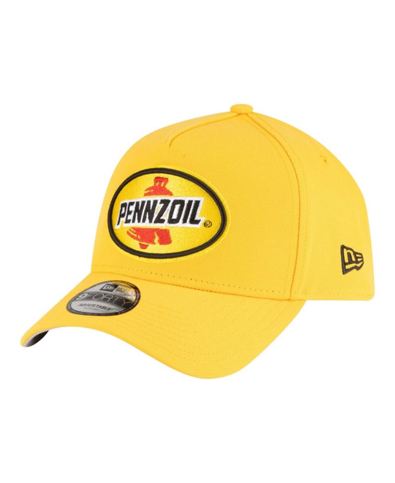Men's Gold NASCAR Joey Logano Pennzoil 9FORTY A-Frame Adjustable Hat