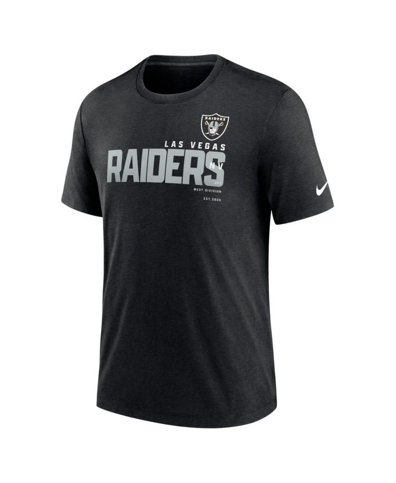Men's Heather Black Las Vegas Raiders Team Tri-Blend T-shirt