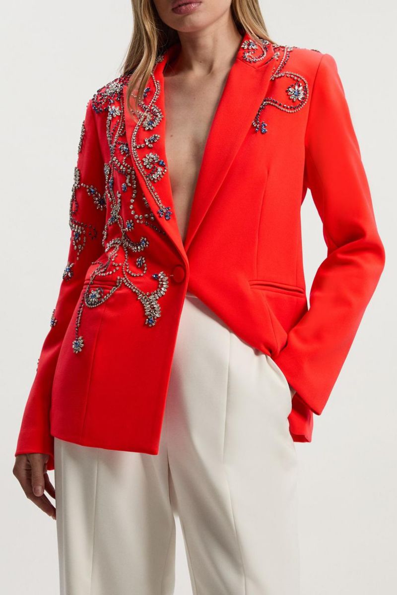 Women's Embellished Single Breasted Blazer