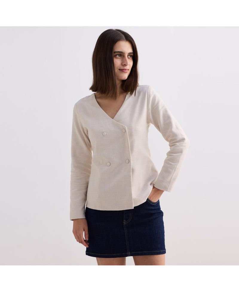 Women's Fitted Cotton Tweed Jacket