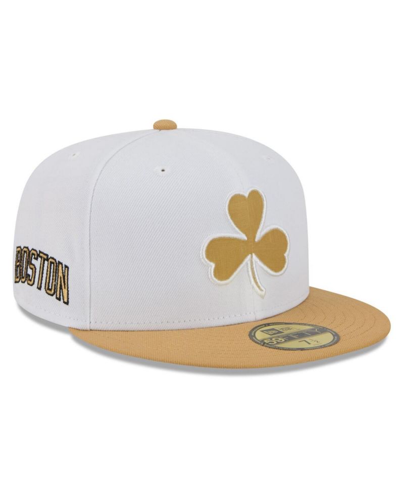 Men's White/Gold Boston Celtics 2025/26 City Edition 59FIFTY Fitted Hat