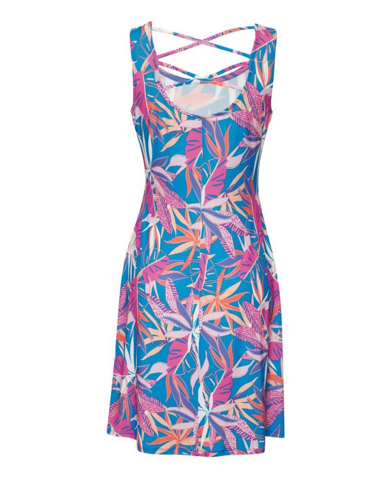 Women's Floral-Print A-Line Strappy-Back Sundress
