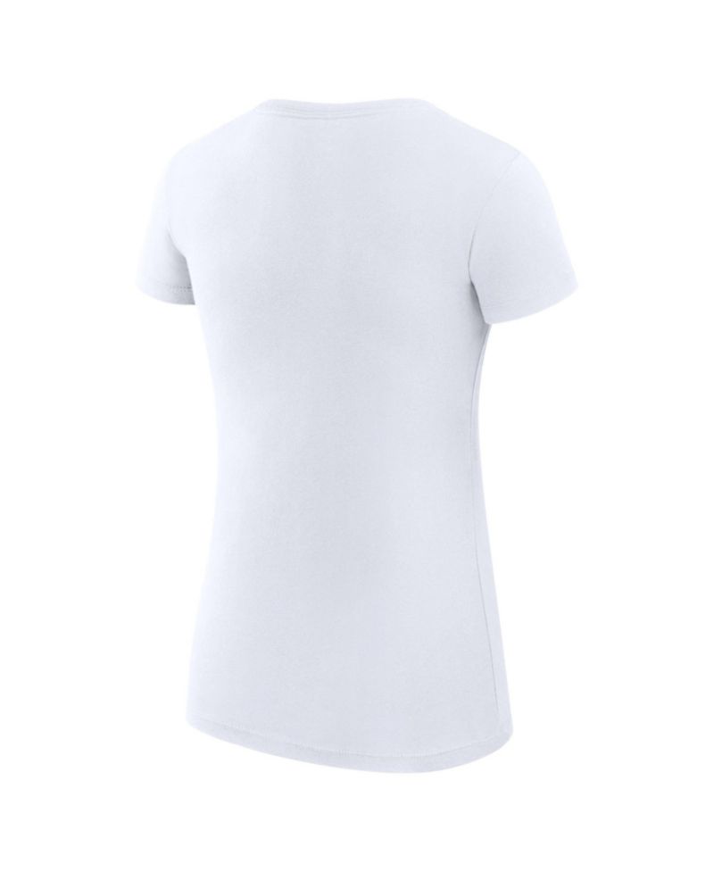 Women's White New York Knicks Super-Slim Fit Lightweight Team Logo T-Shirt