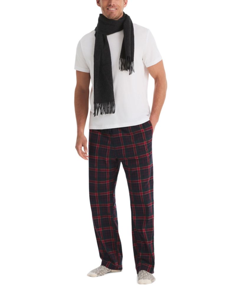 Men's Plaid Fleece Relaxed-Fit Pajama Pants