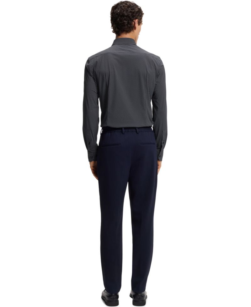 Men's Printed Performance-Stretch Jersey Slim-Fit Dress Shirt