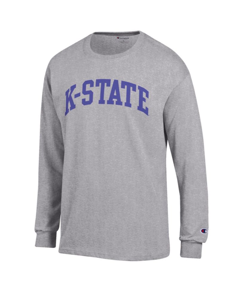 Men's Purple Kansas State Wildcats Basic Arch Long Sleeve T-Shirt