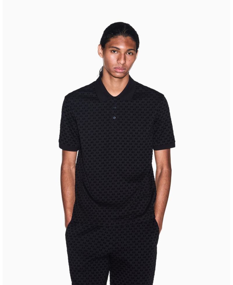 Men's Flocked All Over Logo Polo Shirt
