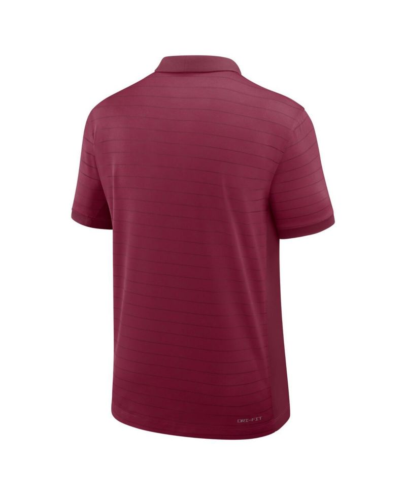 Men's Garnet Florida State Seminoles 2025 Early Season Coaches Sideline Victory Stripe Performance Polo Shirt