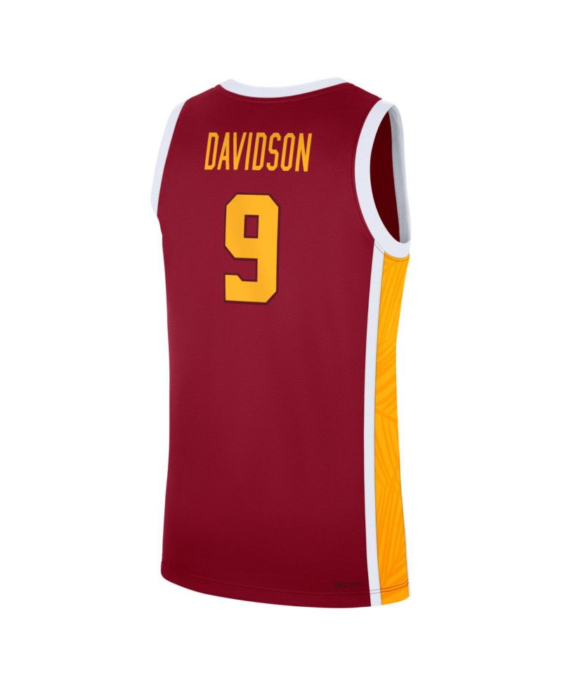 Men's Jazzy Davidson Cardinal USC Trojans Road Replica Basketball Jersey