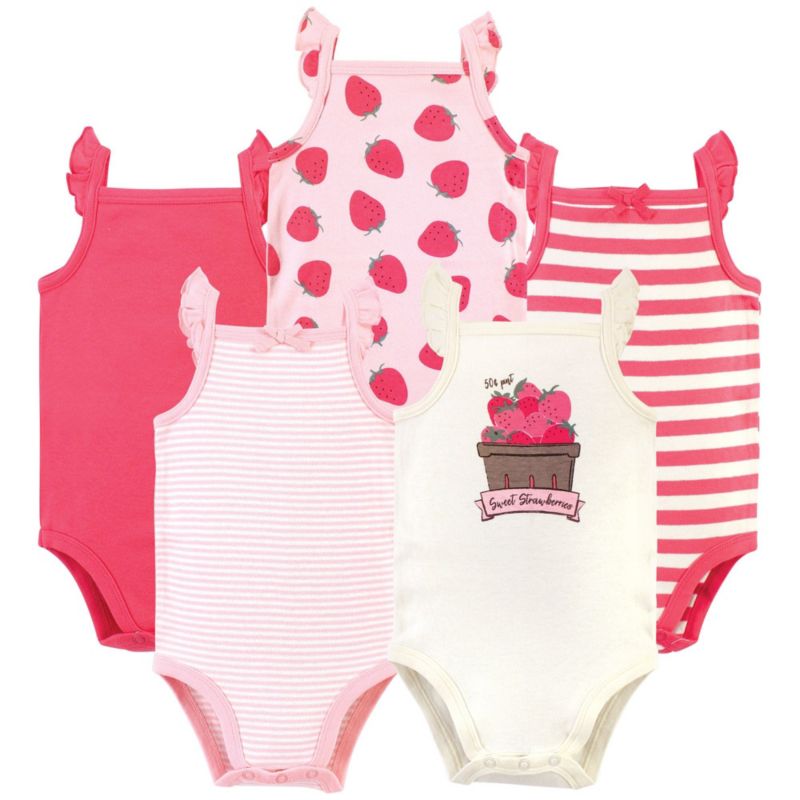 Baby Girls 5Pk Natural Sleeveless Bodysuits