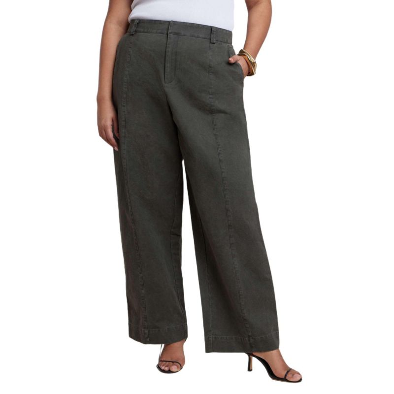 Women's Plus Size Twill Straight Leg Pant