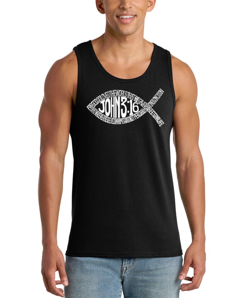Men's Christian Bible Word Art Tank Top