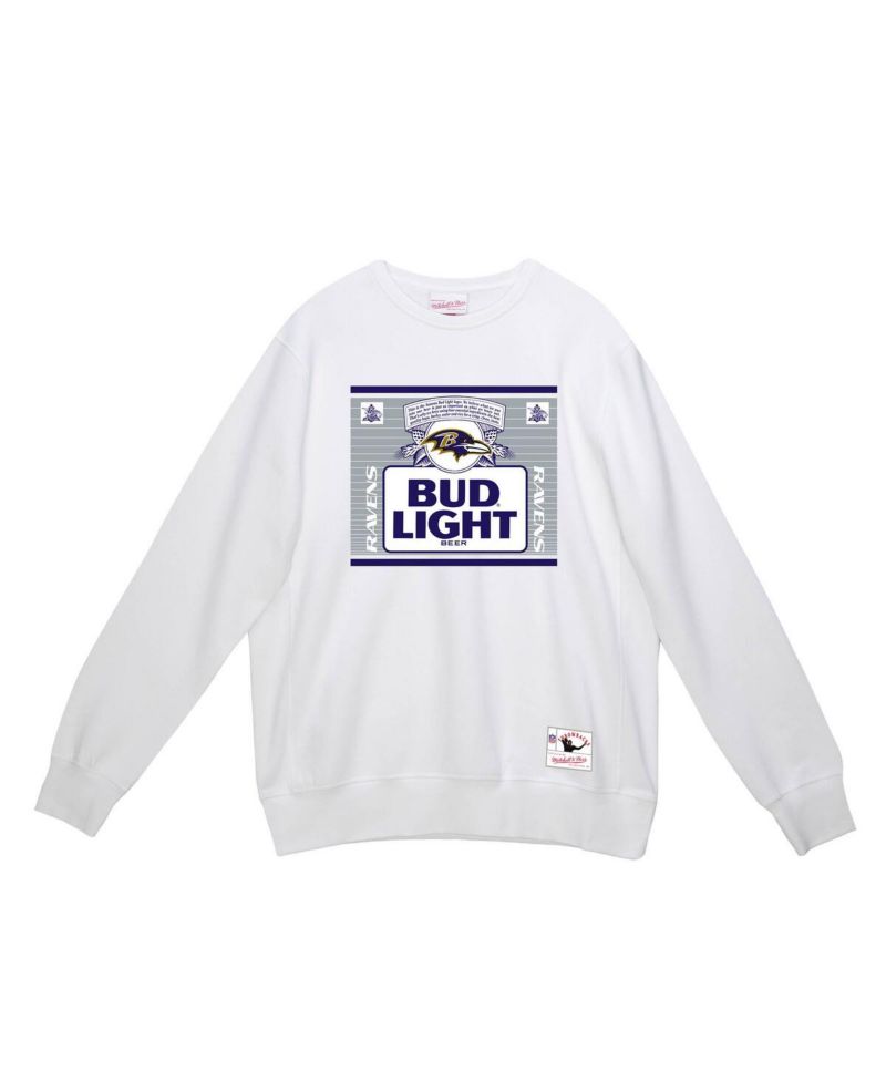 Men's Light White Baltimore Ravens The Crest Pullover Sweatshirt