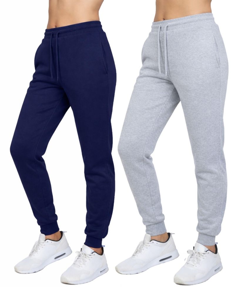 Women's Loose Fit Fleece-Lined Jogger Sweatpants-2 Pack