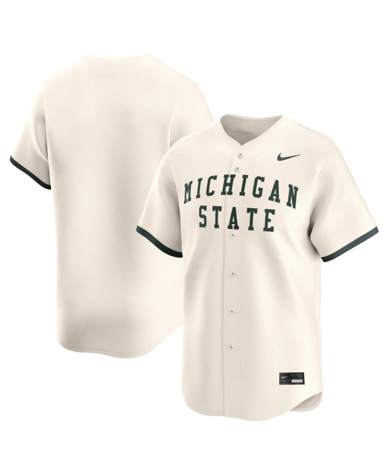 Men's Natural Michigan State Spartans College Limited Baseball Jersey