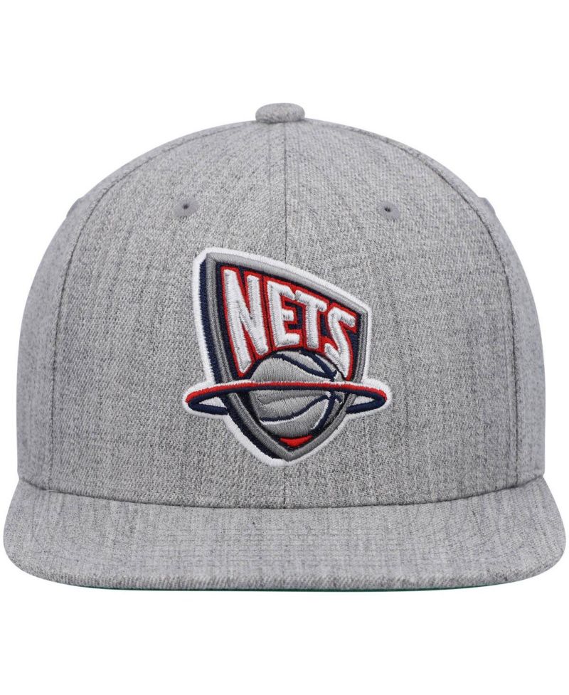 Men's Heathered Gray New Jersey Nets Hardwood Classics Team 2.0 Snapback Hat