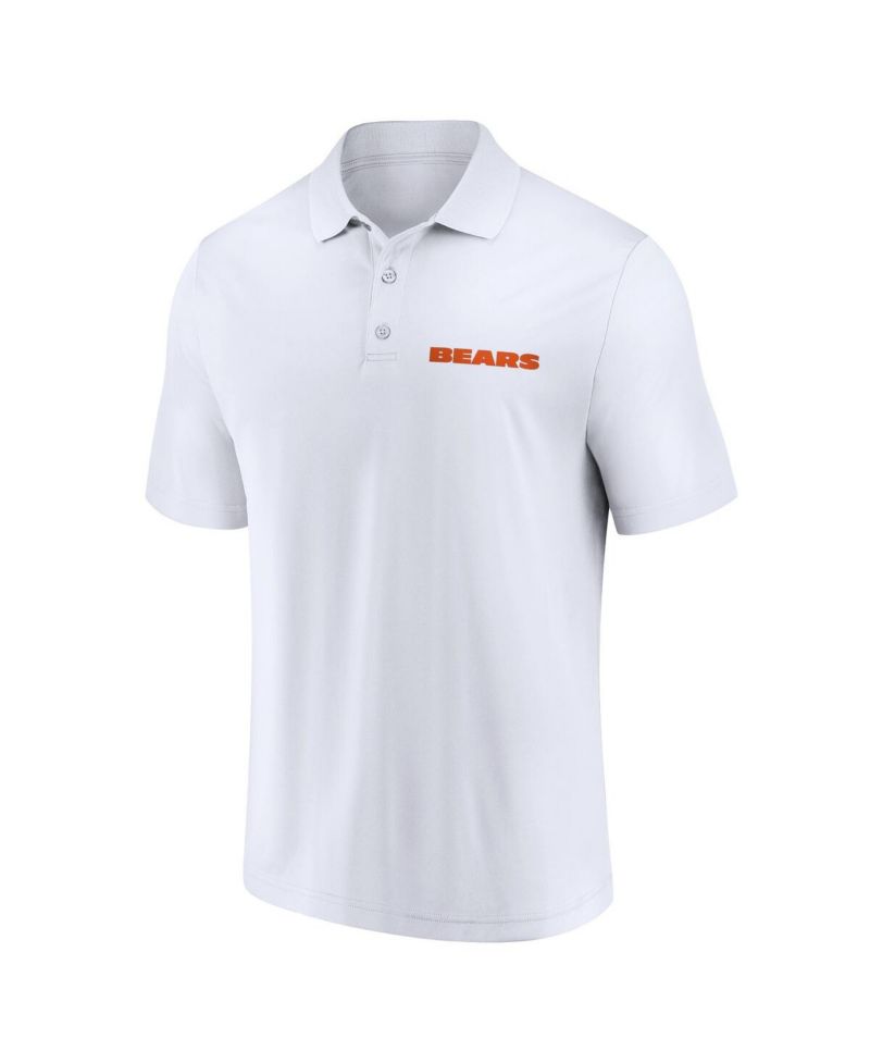 Men's White, Navy Chicago Bears Lockup Two-Pack Polo Shirt Set