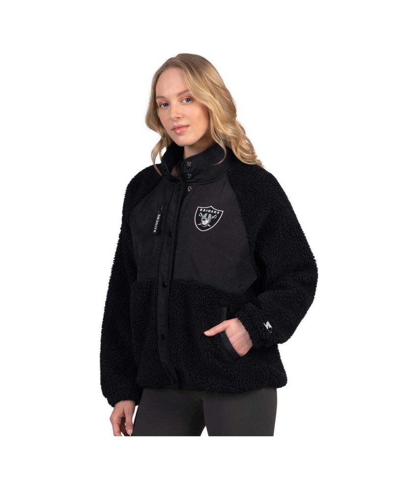 Women's Black Las Vegas Raiders On the Ball Sherpa Jacket
