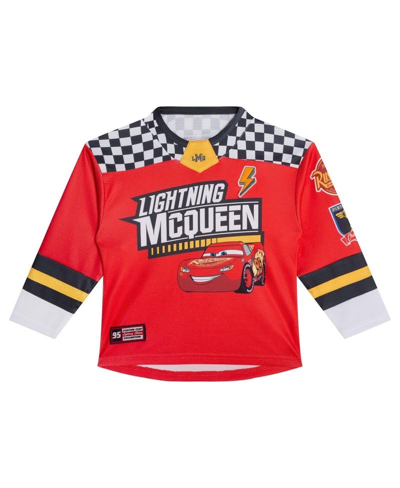 Lightning McQueen Boys' 5 - 12 Athletic Long Sleeve Tee