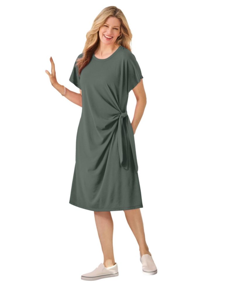 Plus Size Side Knot Tee Dress