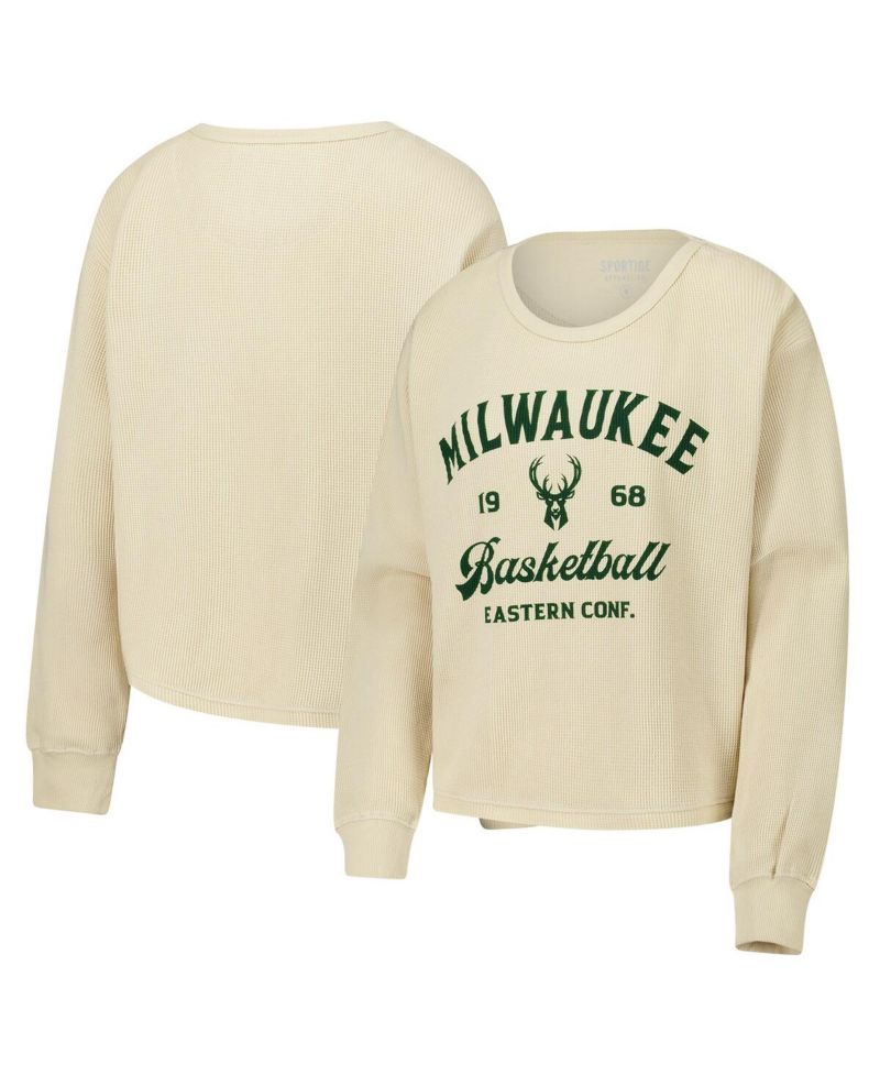 Men's and Women's Cream Milwaukee Bucks High Country Collection Cullen Waffle Knit Long Sleeve T-Shirt