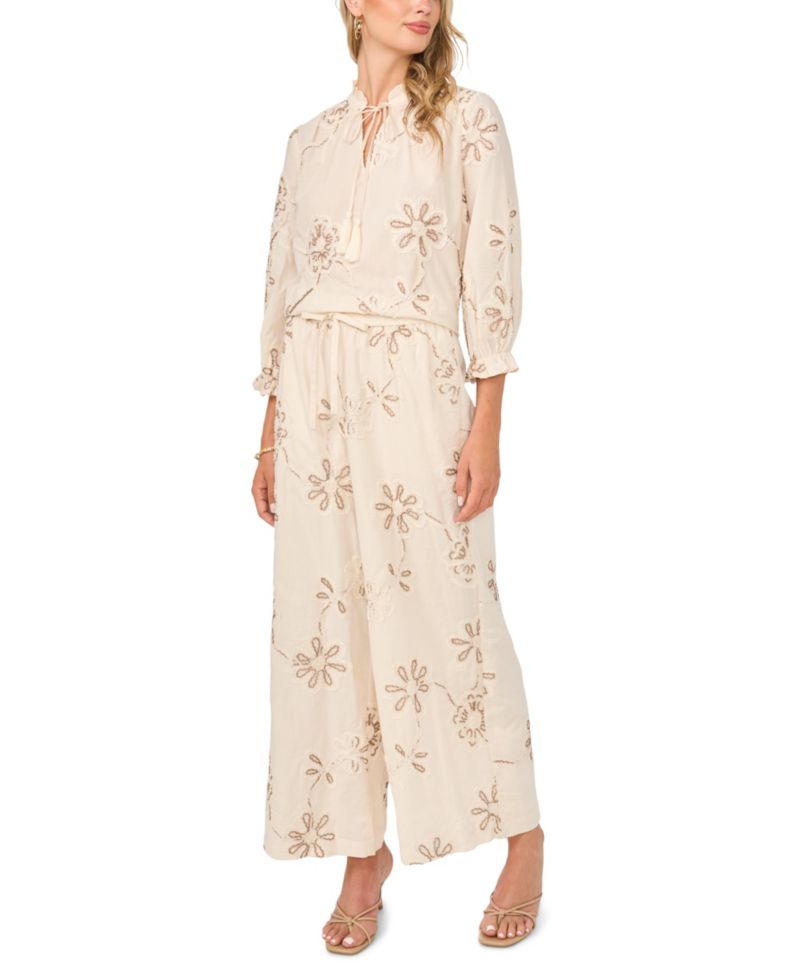 Women's Angled-Hem Elastic-Waist Pants