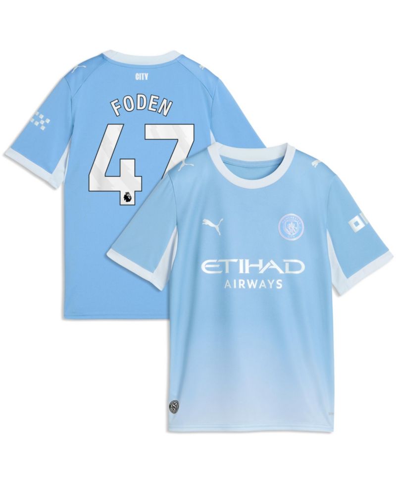 Big Boys and Girls Phil Foden Light Blue Manchester City 2026/27 Home Replica Jersey