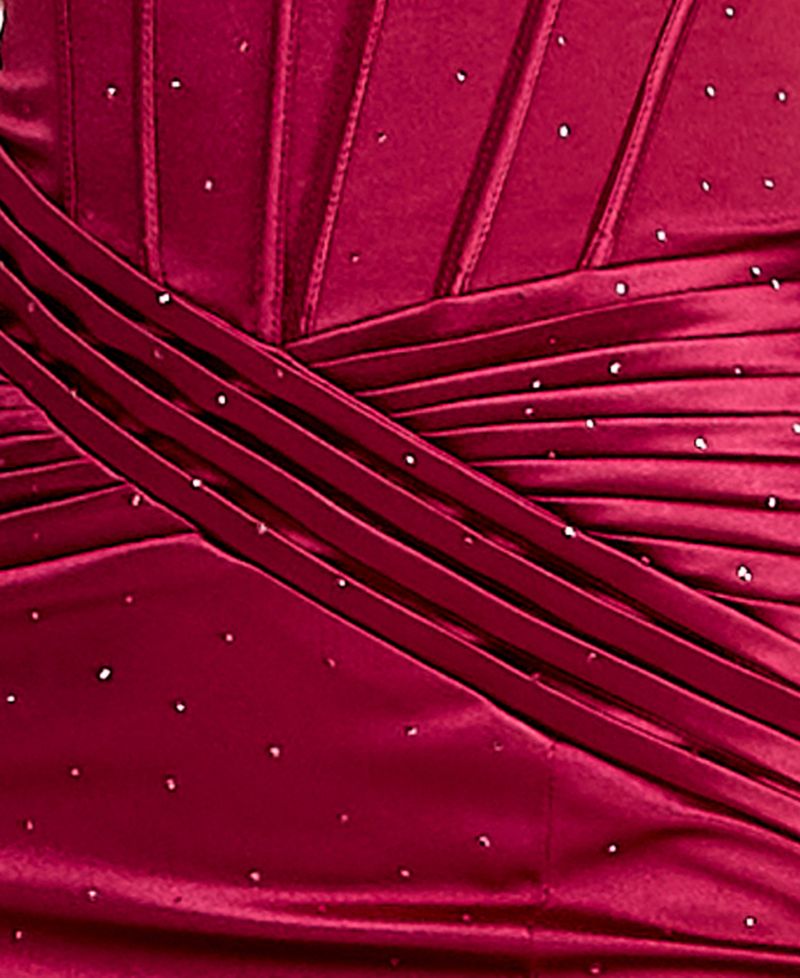 Juniors' Strapless Front Slit Dress