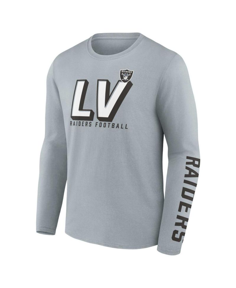 Men's Silver, Black Las Vegas Raiders Two-Pack T-shirt Combo Set