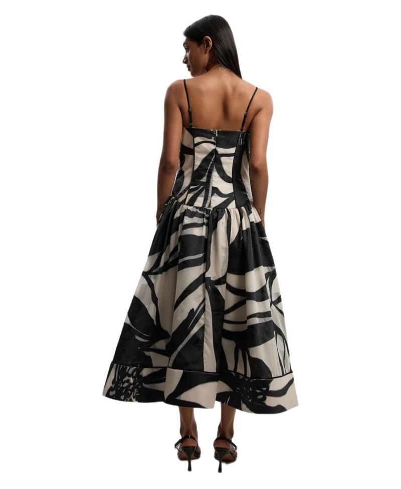 Women's Floral Jacquard Maxi Prom Dress