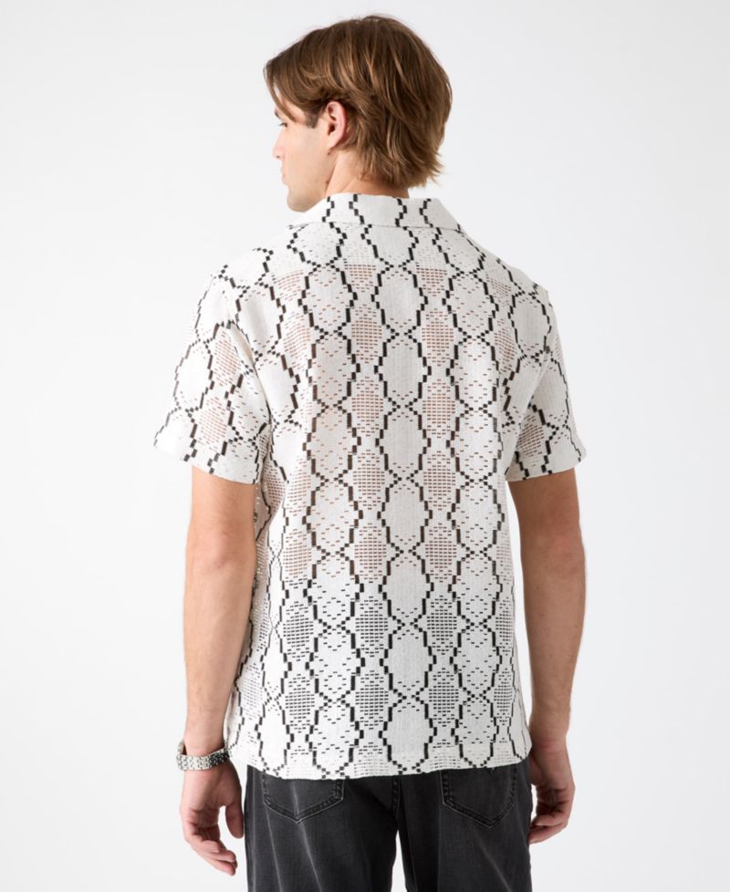 Men's Carter Geometric Crochet Resort Shirt
