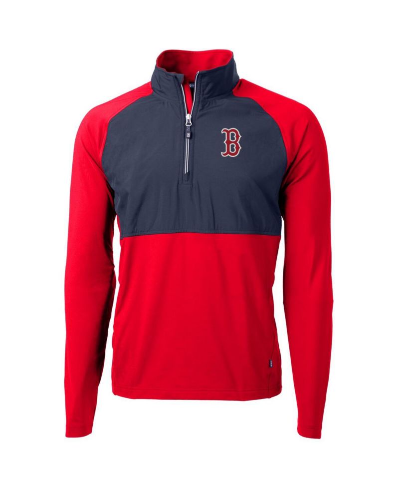 Men's Red/Navy Boston Red Sox Adapt Eco Knit Hybrid Quarter-Zip Pullover Jacket