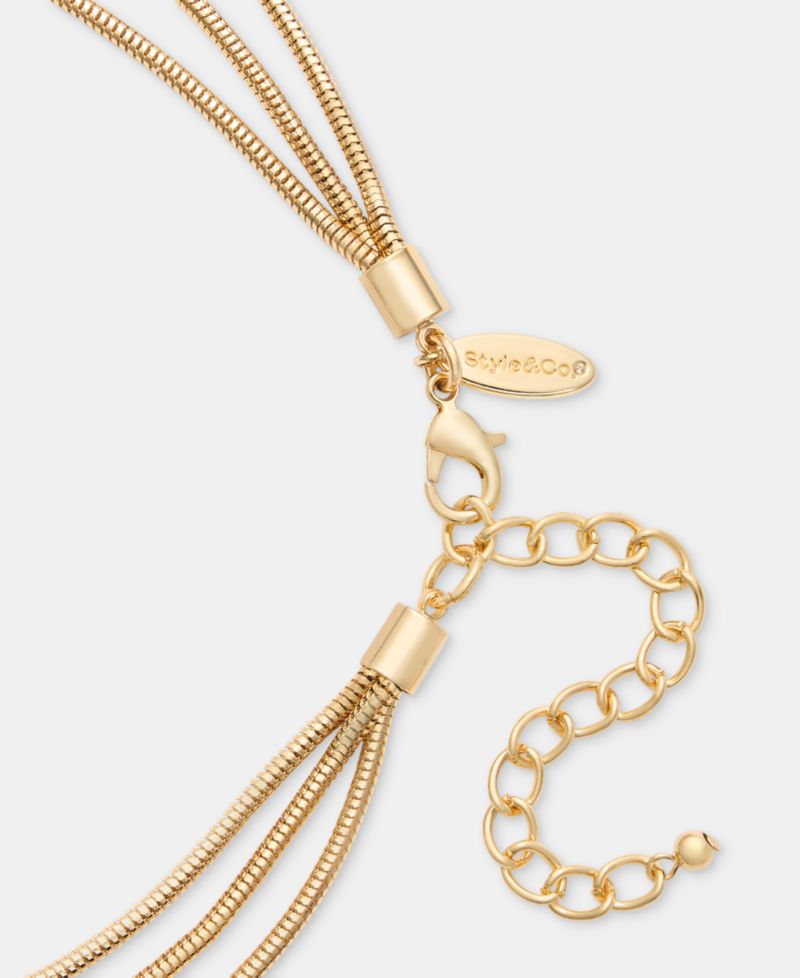 Gold-Tone Beaded Three-Layer Necklace