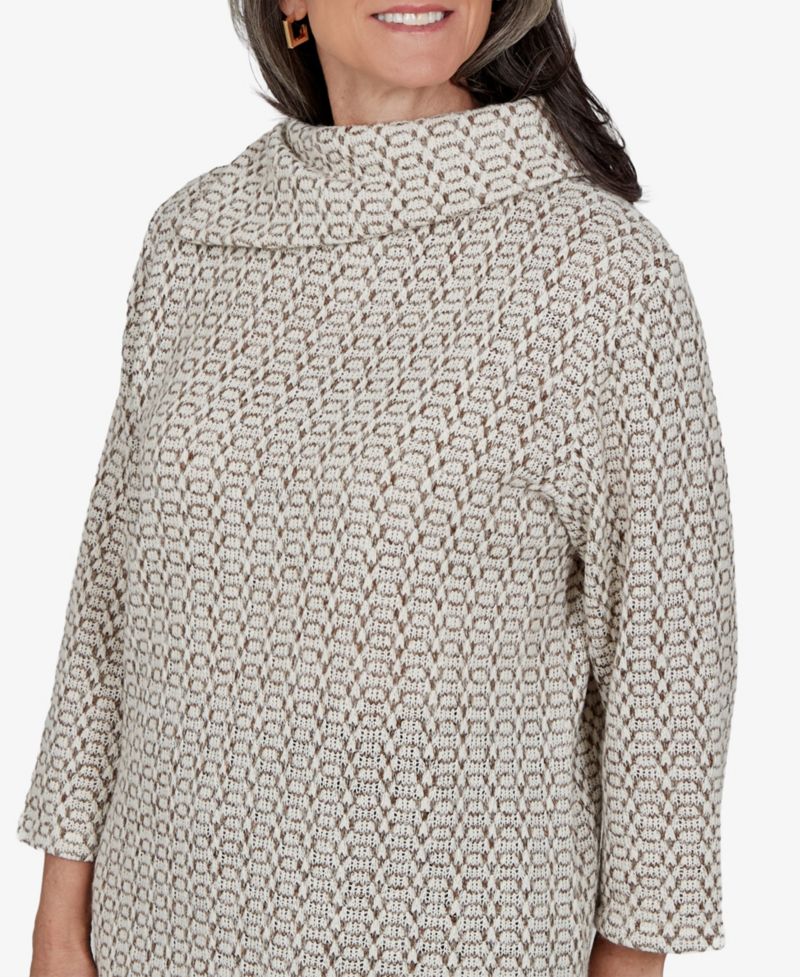 Petite Cowl Neck 3/4-Sleeve Knit Blouse